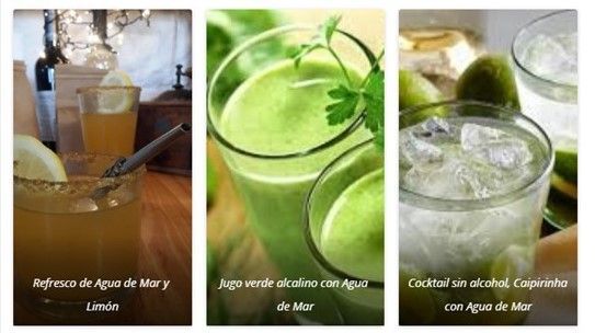 TRES RECETAS BEBIDAS DE AGUA DE MAR